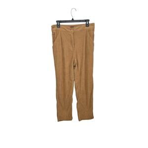 Hunter & Brown Tan Corduroy High Rise Pants Pockets Elastic Waist Size Large